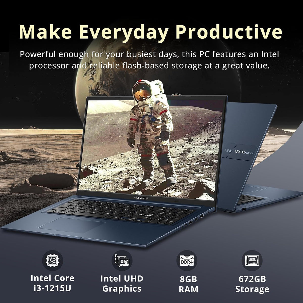 ASUS Vivobook 17.3 Chromebook Laptop For Student & Business, 8GB RAM, 128GB SSD, Intel 6-Core i3 Processor, FHD Anti-Glare IPS, Built for School and Work Game Apps Not Supported, WiFi-6, ChromeOS Flex
