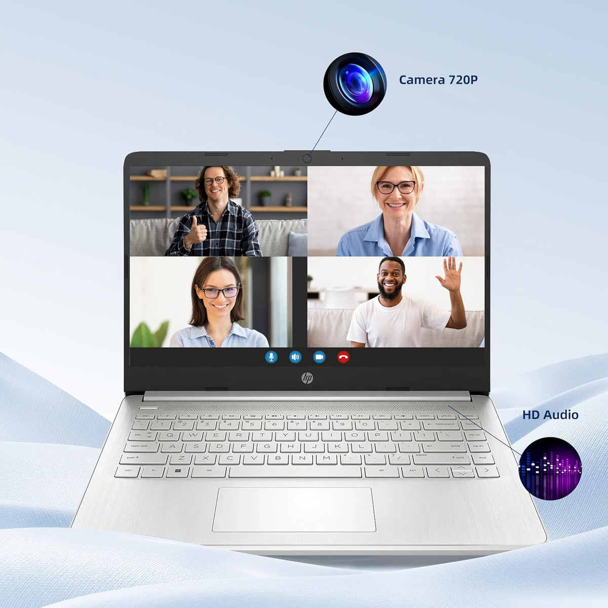 HP Essential Laptop Computer for Home and Student with Office 365, 2026 Edition, 8GB RAM, 128GB Storage- Intel Processor - LED Display, 500GB External HDD, Portable Design, Copilot AI, Win 11 Home S