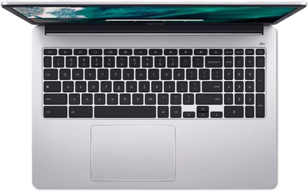 acer Chromebook 15.6" Full HD Laptop | Intel Celeron N4500 | Integrated UHD Graphics | Protective Sleeve| Silver | 4GB RAM | 64GB SSD | Chrome OS | Bundle with Wireless Mouse