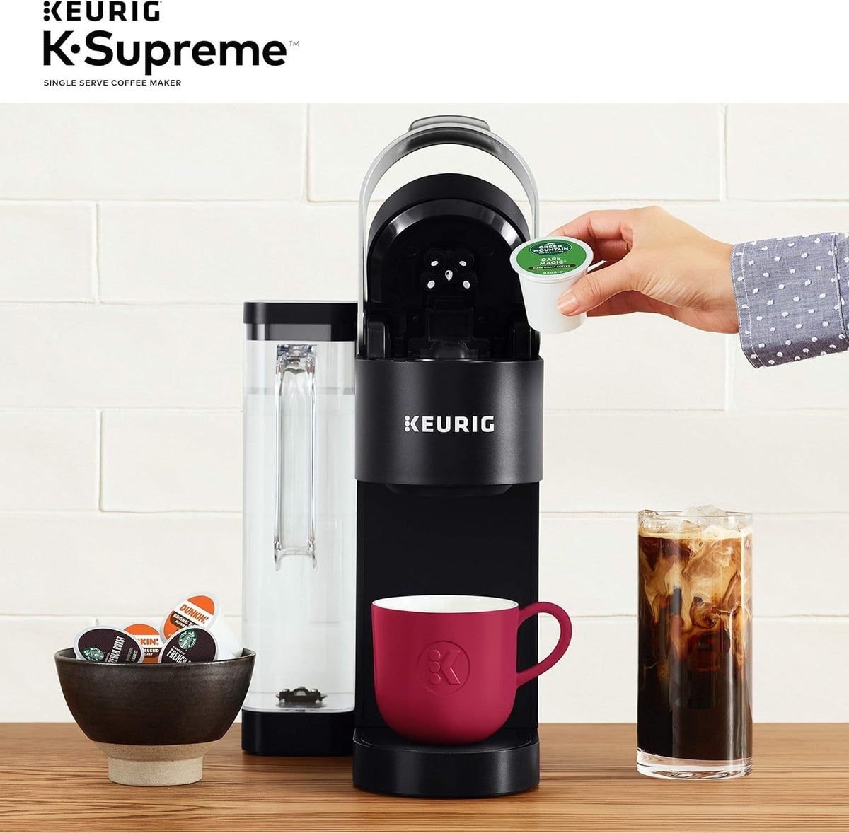Keurig K-Supreme Single Serve K-Cup Pod Coffee Maker, MultiStream Technology, 4 Brew Sizes, 66oz Dual-Position Removable Reservoir, Black (Renewed)