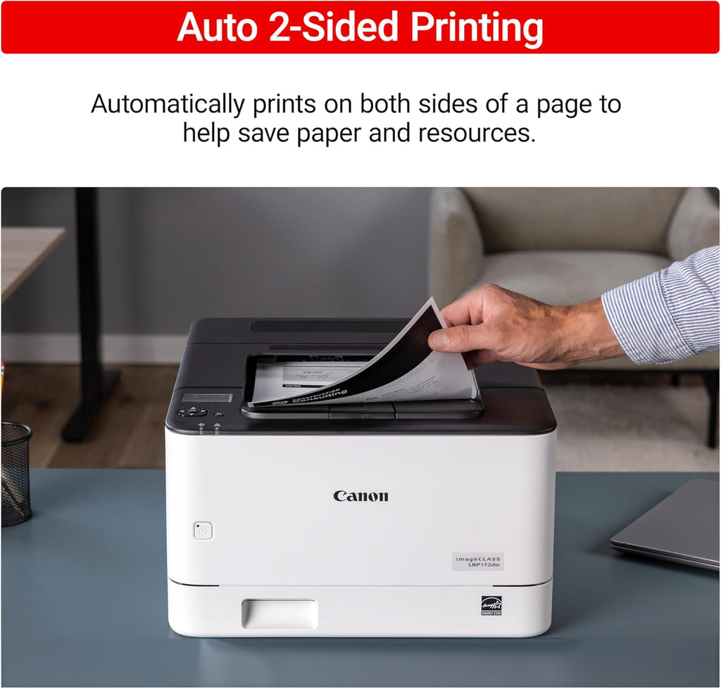 Canon imageCLASS LBP172dw – Monochrome Duplex, Wireless Laser Printer, Single Function, Home Office, Mobile Ready, 1 Year Limited Warranty, 35 PPM, White