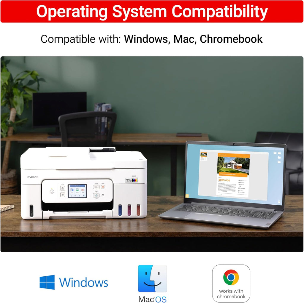 Canon Megatank G4280 All-in-One Wireless Supertank Megatank Printer | Print, Copy, Scan | Mobile Printing |2.7" LCD Color Touchscreen | Auto Document Feeder and Auto Duplex