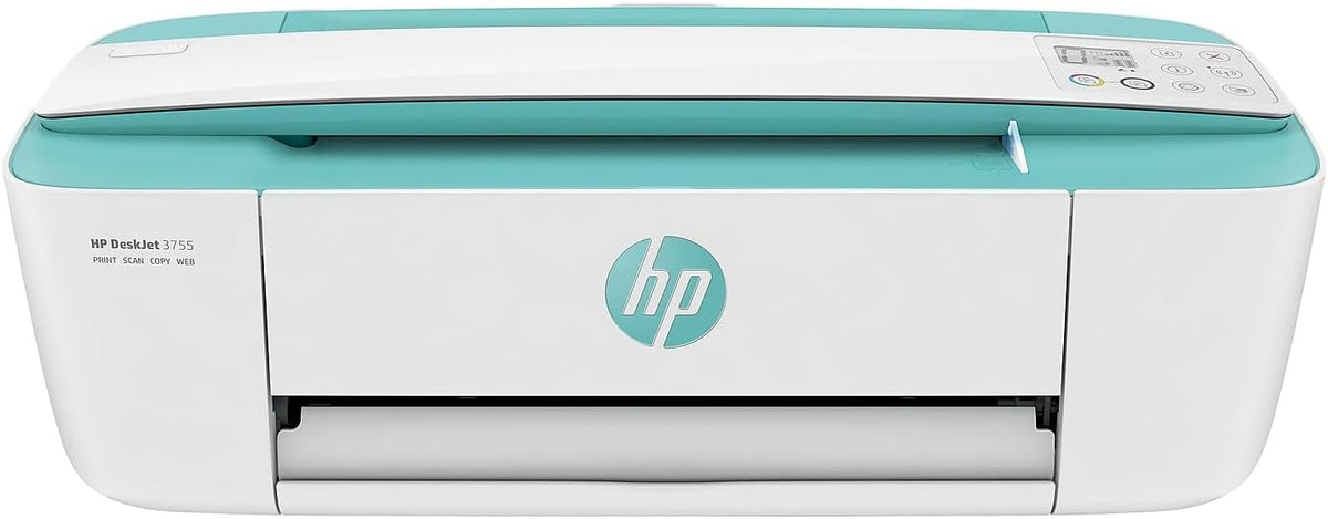 HP DeskJet 3755 Compact All-in-One Wireless Printer, Instant Ink, Works with Alexa - Seagrass Accent (J9V92A)