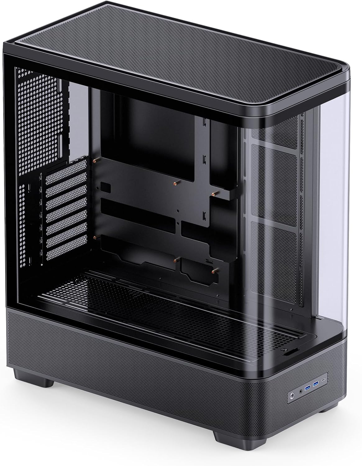 JONSBO TK-5 Black ATX PC Case, Hyperbolic Ultra Wide Scene Back-Connect Desktop Case,10 Fan Positions,High Compatibility,Supports BTF MB,460mm GPU/360AIO/180mm Air Cooler,ATX PSU,Mid Tower Case Black