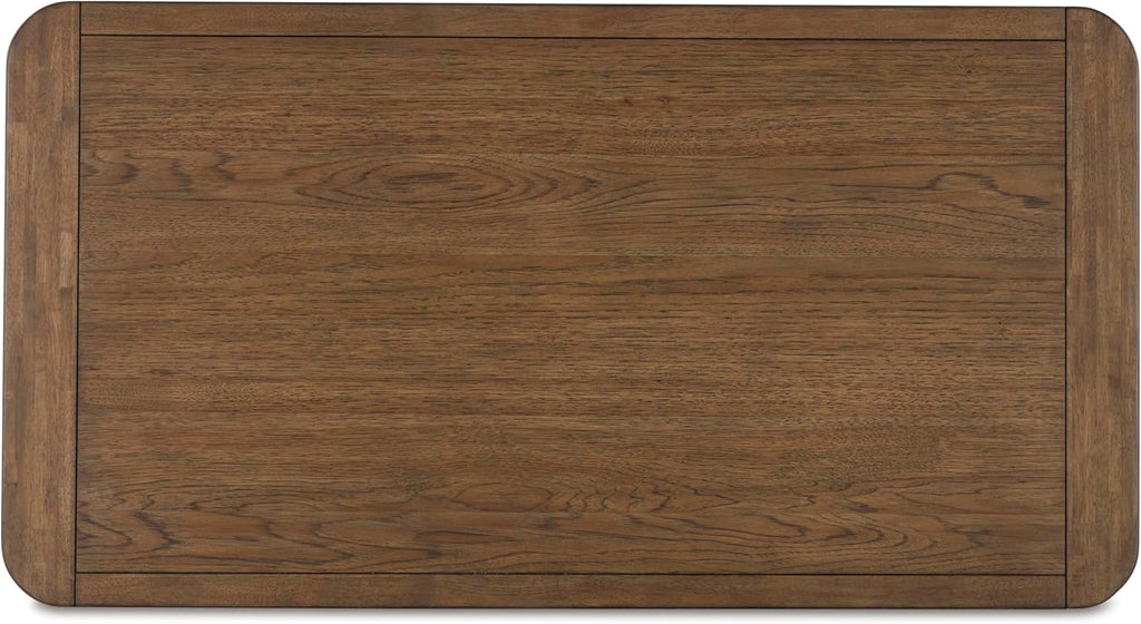 Signature Design by Ashley Cabalynn Modern Coffee Table with Solid Wood Frame, Light Brown