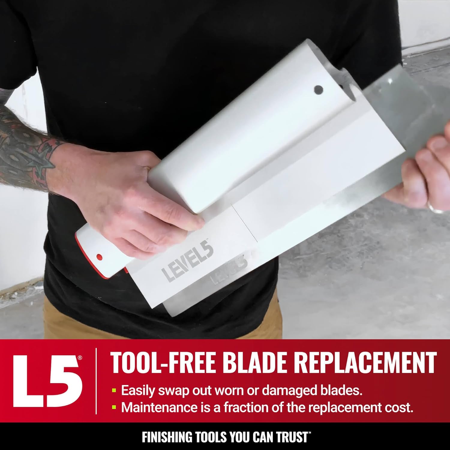 LEVEL5 32-Inch Skimming Blade | Precision 0.3mm German stainless steel blade insert (replaceable), ergonomic aluminum blade profile | 4-932