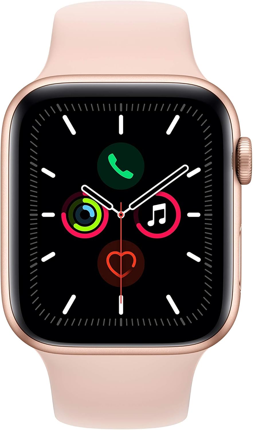 Apple Watch Series 5 (GPS, 40MM) - Gold Aluminum Case with Pink Sand Sport Band (Renewed)