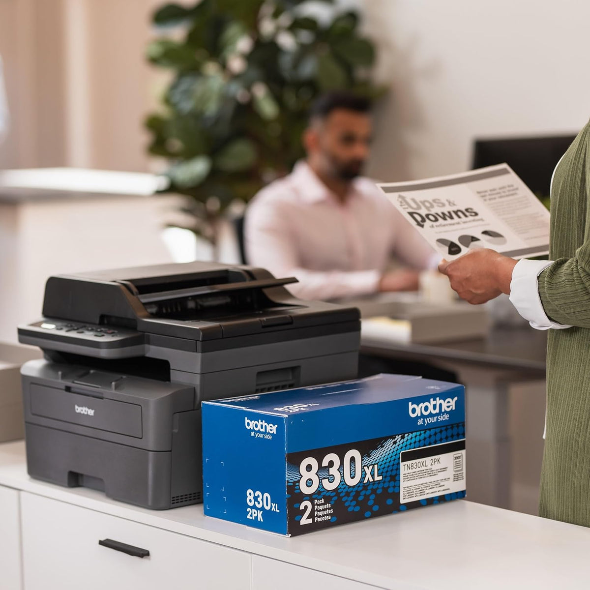 Brother DCP-L2640DW Wireless Compact Monochrome Multi-Function Laser Printer with Copy and Scan, Duplex, Mobile, Black & White | Includes Refresh Subscription Trial(1), Works with Alexa