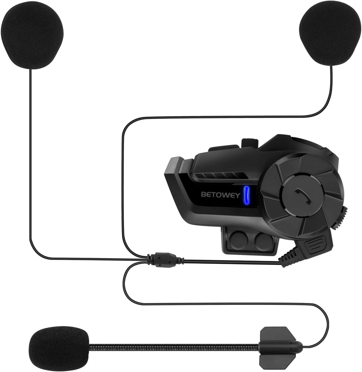 Motorcycle Helmet Bluetooth Headset, B2X Helmet Communication System Motorcycle Bluetooth Intercom with Noise Cancellation, Music Playback - for Dirt Bikes and Motorbikes 2 Pack
