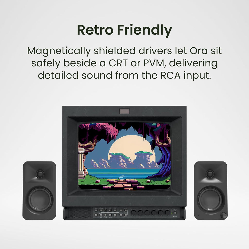 Kanto ORAMC 100W Powered Reference Desktop Computer Speakers with Bluetooth 5.0 and USB-C Input | Bi-Amplified | 100 Hz Automatic Crossover | Reference Quality Sound | Pair | Cream