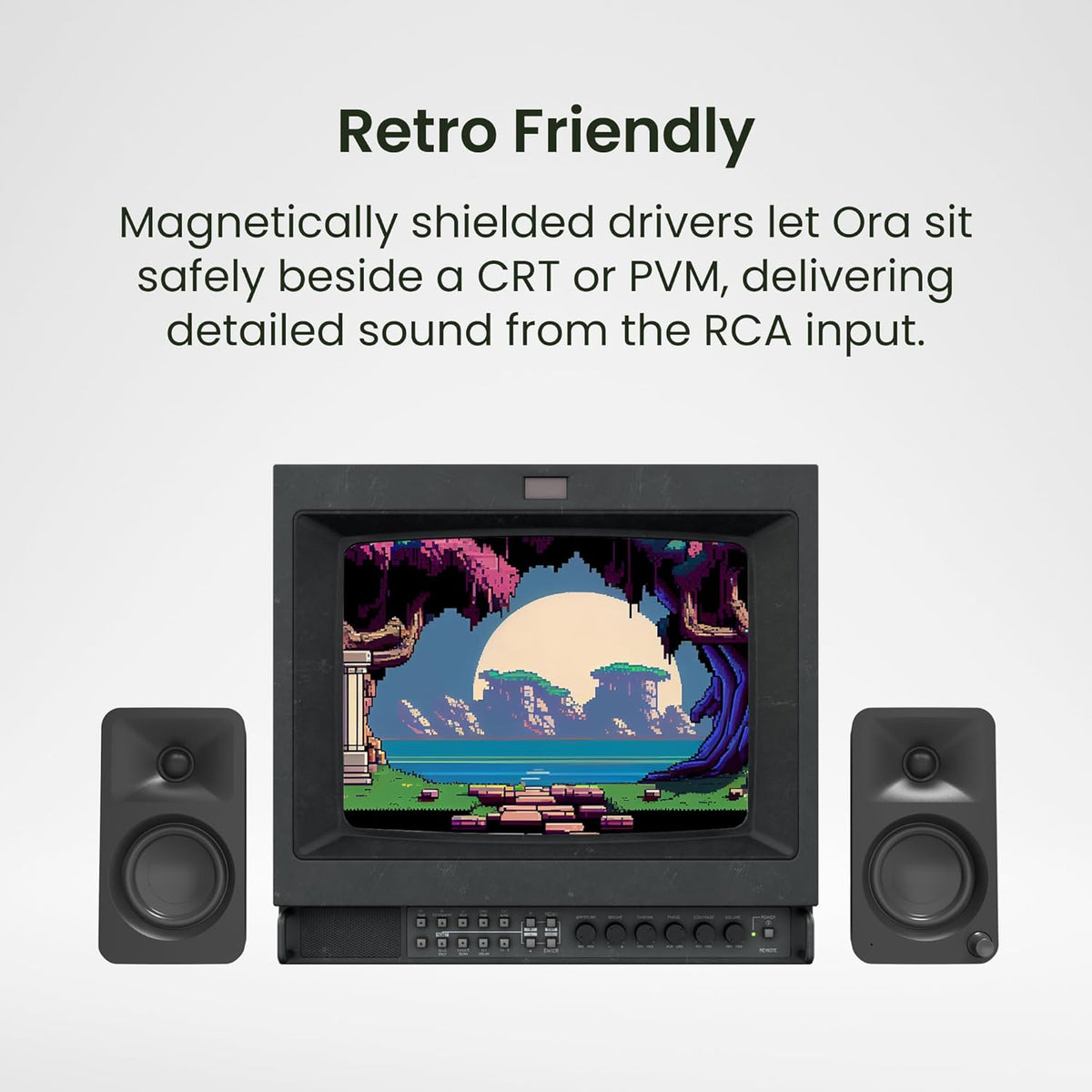 Kanto ORAMC 100W Powered Reference Desktop Computer Speakers with Bluetooth 5.0 and USB-C Input | Bi-Amplified | 100 Hz Automatic Crossover | Reference Quality Sound | Pair | Cream