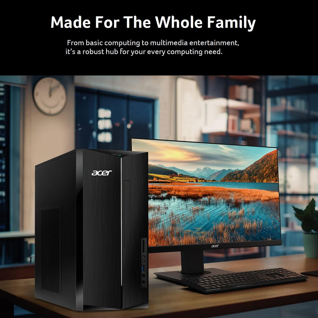 acer Aspire TC-1780-UR11 Desktop | 13th Gen Intel Core i5-13400 10-Core Processor | 16GB 3200MHz DDR4 | 512GB M.2 2280 PCIe Gen 4 SSD | SD Card Reader | Intel Wi-Fi 6E AX211 | Windows 11 Pro,Black