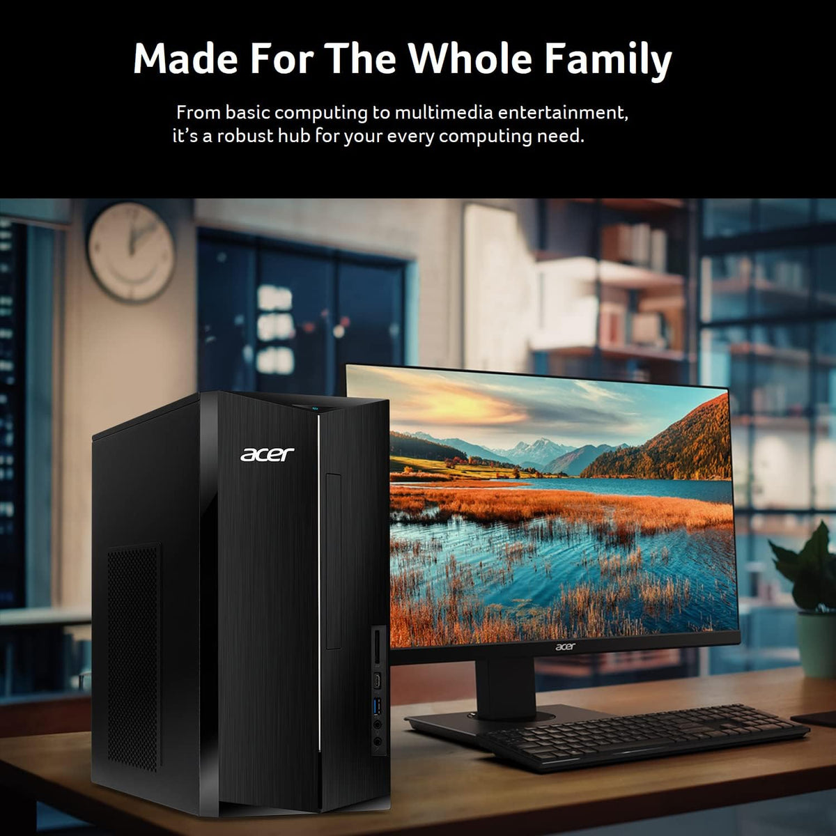 acer Aspire TC-1780-UR11 Desktop | 13th Gen Intel Core i5-13400 10-Core Processor | 16GB 3200MHz DDR4 | 512GB M.2 2280 PCIe Gen 4 SSD | SD Card Reader | Intel Wi-Fi 6E AX211 | Windows 11 Pro,Black