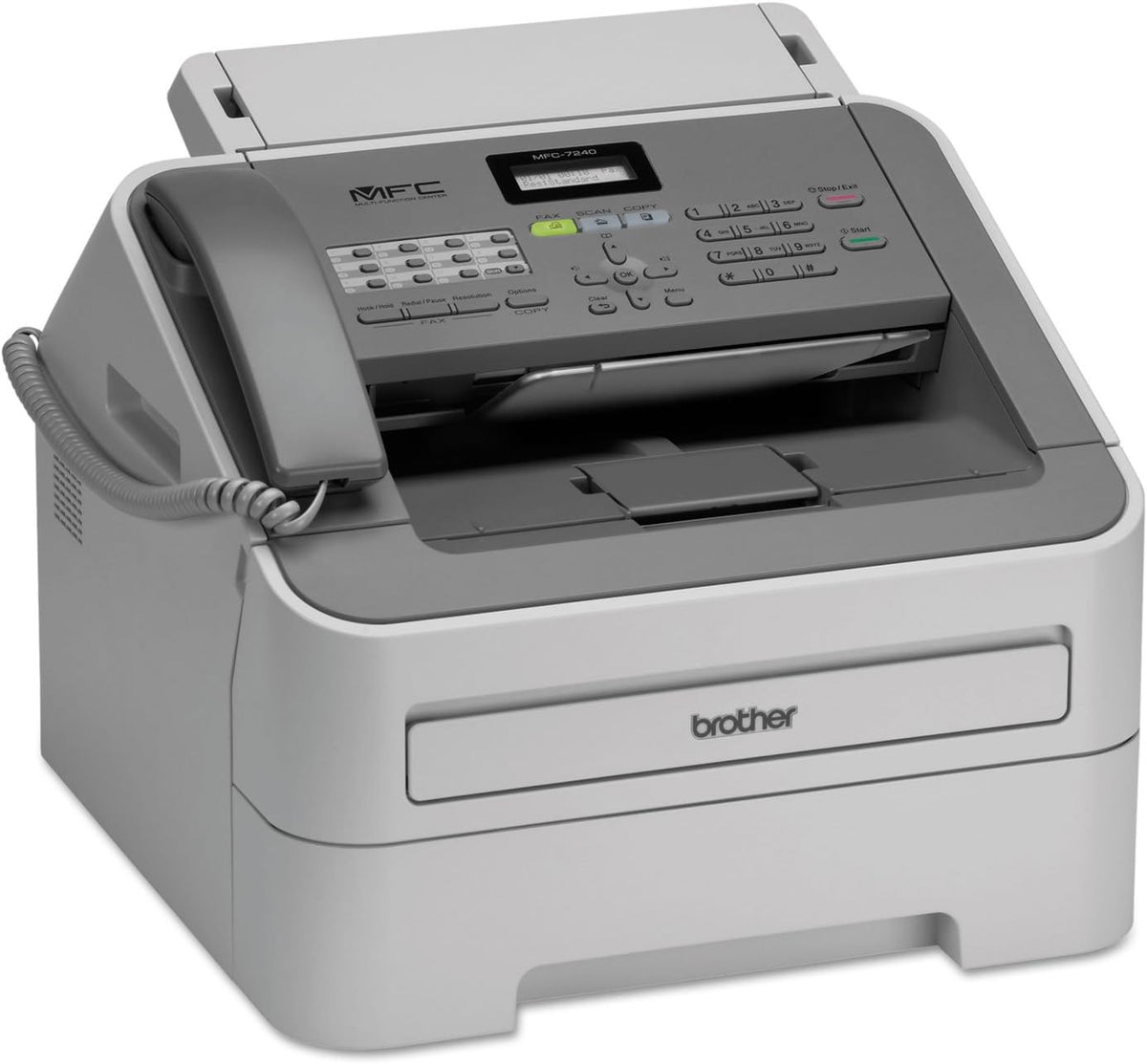 Brother Printer MFC7240 Monochrome Printer with Scanner, Copier and Fax,Grey, 12.2" x 14.7" x 14.6"
