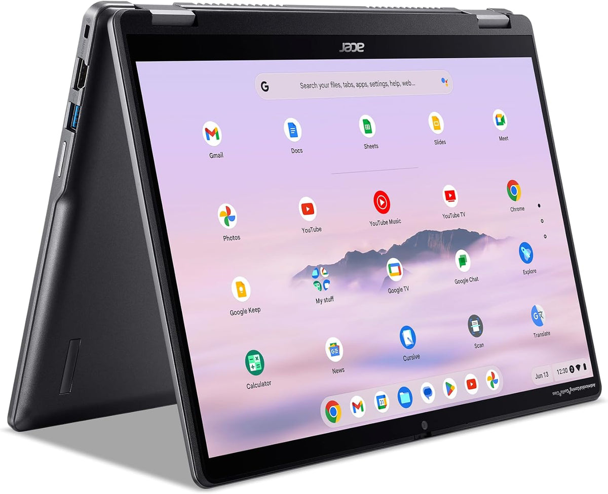 acer Chromebook Plus Spin 514 Laptop with Google AI – 14" WUXGA 1920x1200 IPS Touch Display Intel Core 5 Processor 120U 8GB LPDDR5X 256GB SSD WiFi 6E FHD Webcam Chrome OS CP514-4HN-58BV