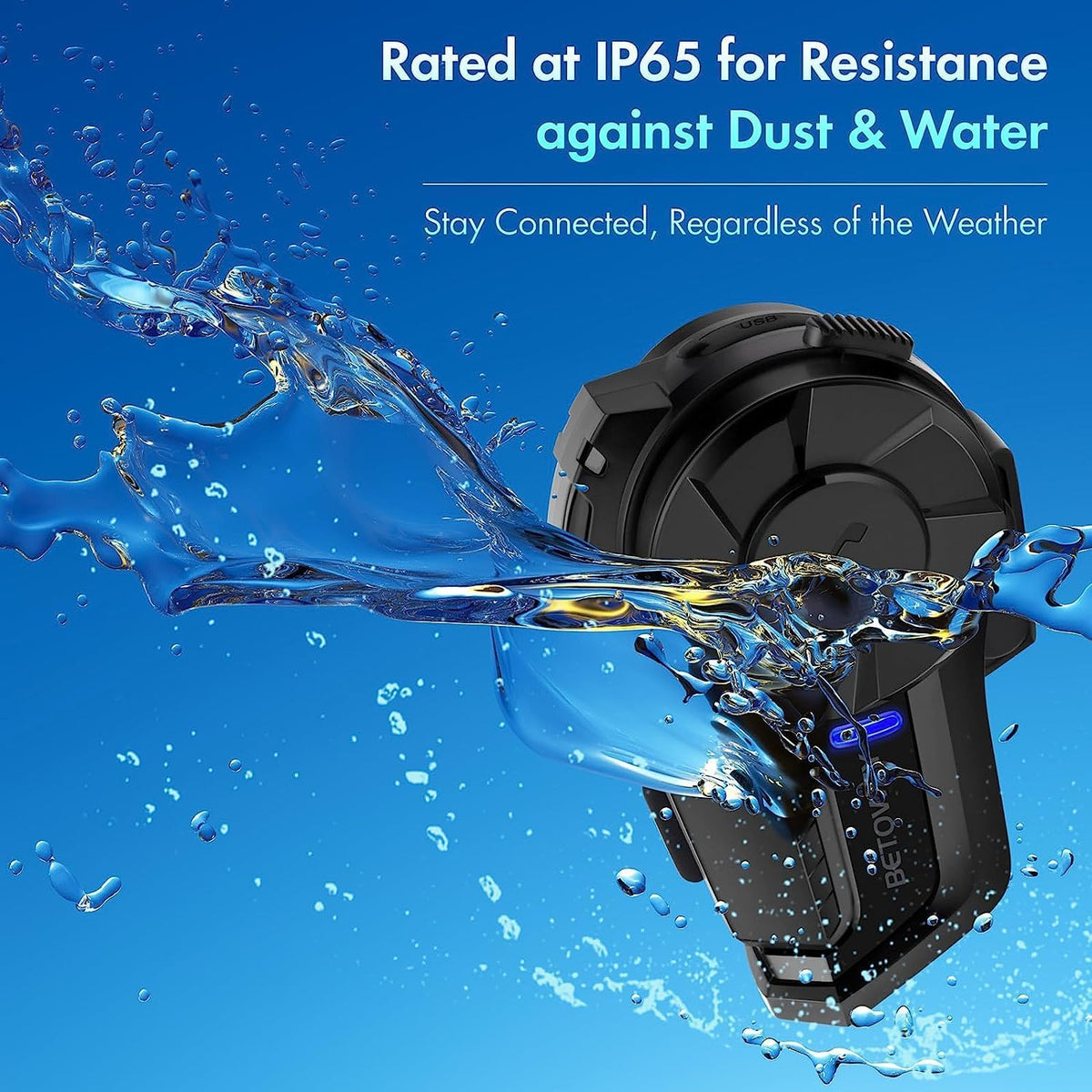 Motorcycle Helmet Bluetooth Headset, B2X Helmet Communication System Motorcycle Bluetooth Intercom with Noise Cancellation, Music Playback - for Dirt Bikes and Motorbikes 2 Pack