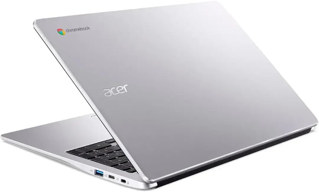 acer Chromebook 315 Laptop, 15.6" HD Laptop, Intel Pentium N6000, 4-Core, 4GB LPDDR4X, 128GB eMMC, Webcam, WiFi 6, Chrome OS, Protective Sleeve, Silver, TWE 64GB Micro SD Card