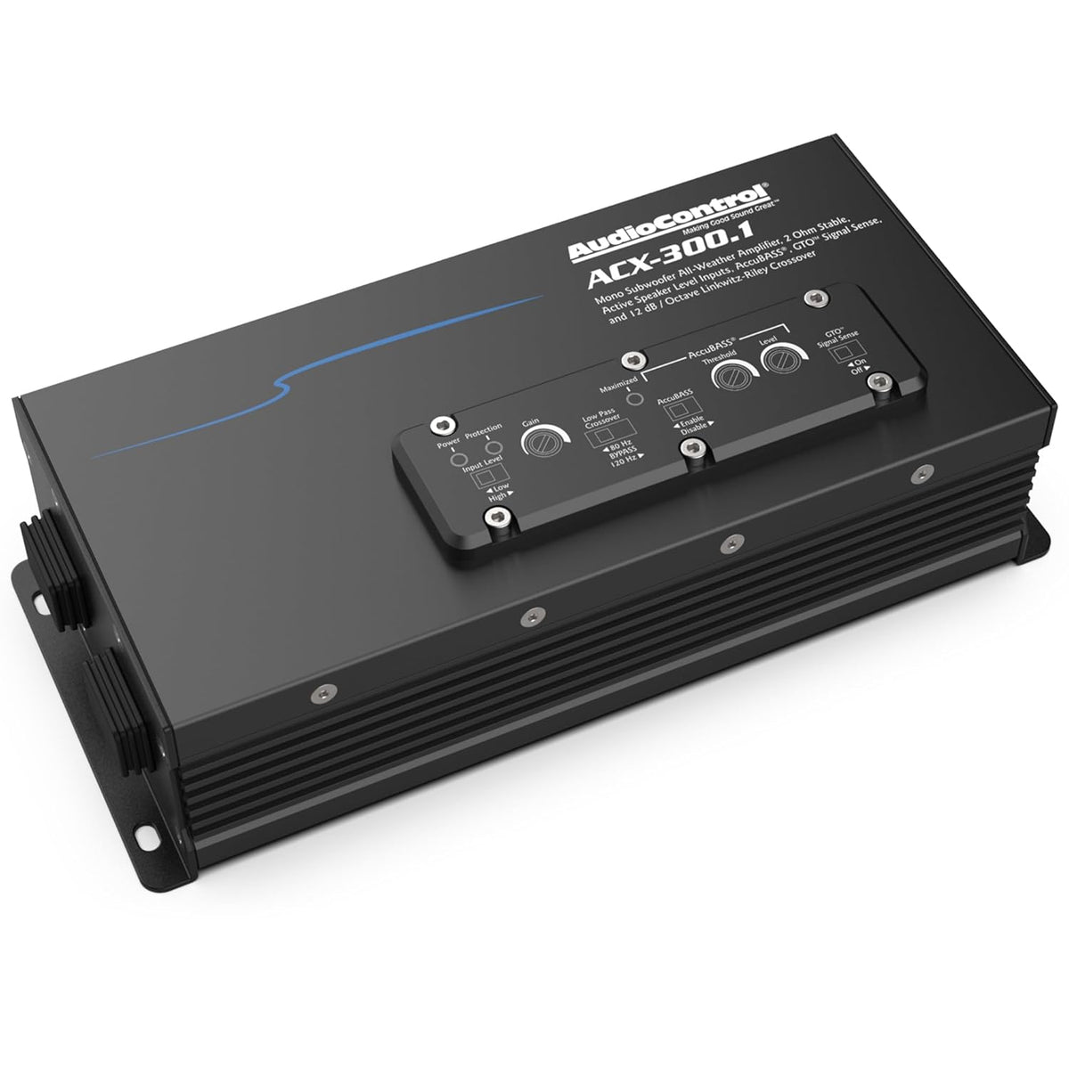 AudioControl ACX-300.1 All-Weather Marine & Powersports IPX6 Waterproof 300W Monoblock Amplifier for Boat, ATV, UTV, Side by Side, 4x4 Off Road Vehicle or Car Audio System, AccuBASS, Install Friendly