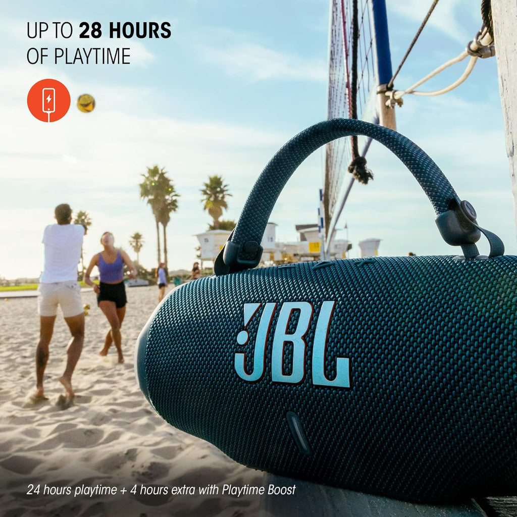 JBL Charge 6 - Portable Waterproof & Drop-Proof Bluetooth Speaker, Bold Pro Sound with AI Sound Boost (Blue) (Renewed)