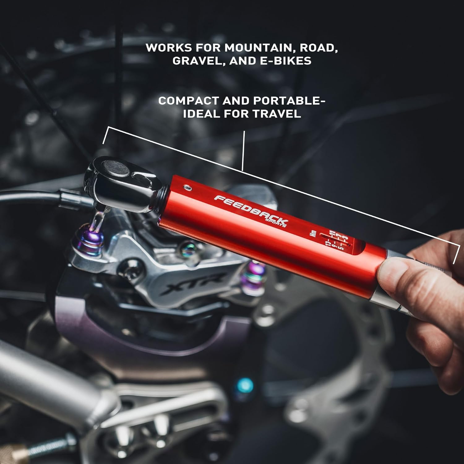 Feedback Sports | Range Click Torque Wrench Set | Adjustable Torque Ratchet Bit Driver 2-14Nm | 13 S2 Steel Hex & Torx Bits | TPU Protective Carrying Case | Bicycle Tool Kit | Mini Torque Wrench