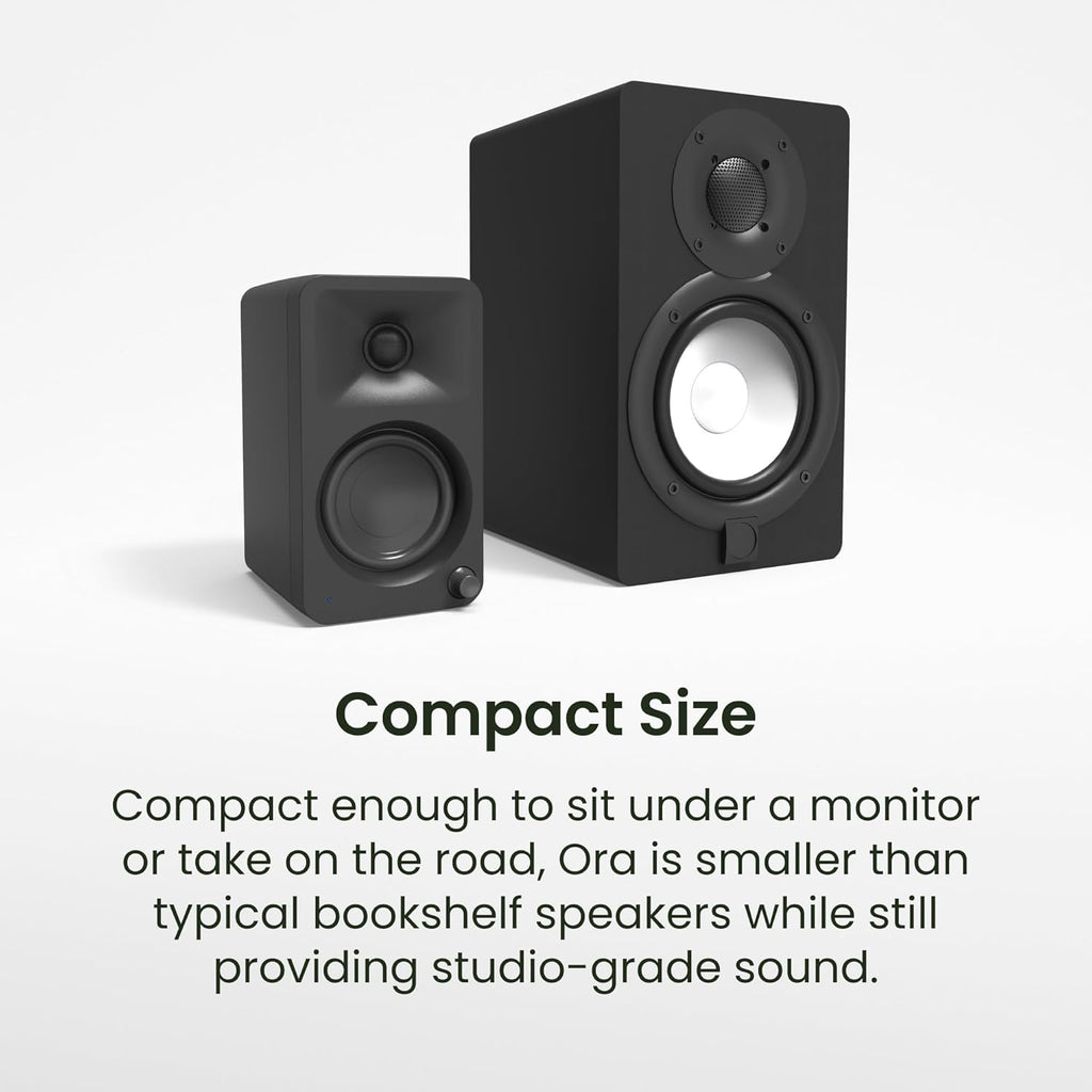 Kanto ORAMC 100W Powered Reference Desktop Computer Speakers with Bluetooth 5.0 and USB-C Input | Bi-Amplified | 100 Hz Automatic Crossover | Reference Quality Sound | Pair | Cream