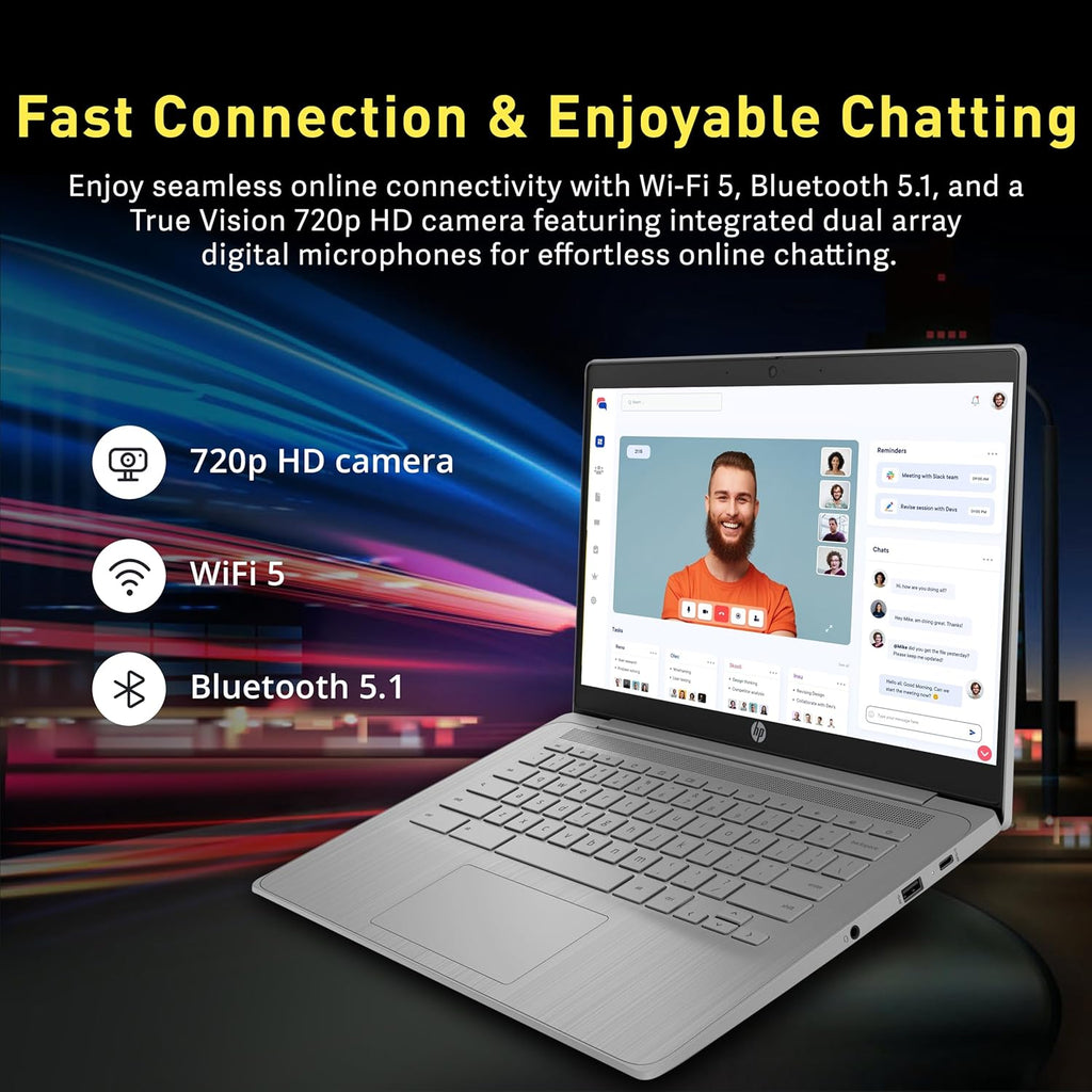HP Chromebook 14" HD Laptop, Intel Celeron N4120, 4GB LPDDR4, 224GB Storage(64GB eMMC+160GB Docking Station Set), Intel UHD Graphics 600, Wi-Fi 5, 720p Camera, Fast Charge, Chrome OS, Gray