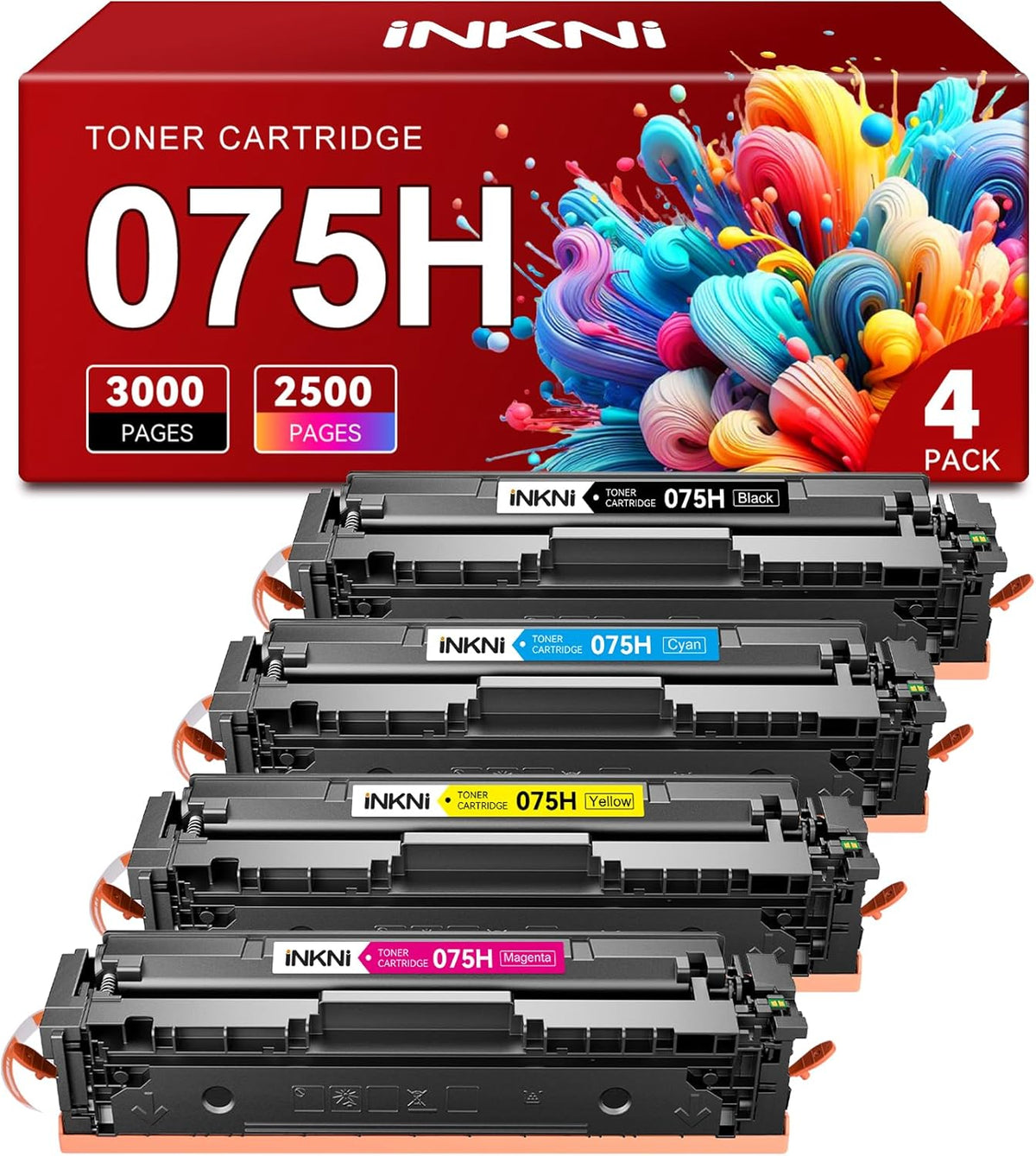 075H Toner Cartridge Compatible Replacement for Canon 075H 075 Toner Cartridge Set Works for Canon Color imageCLASS LBP646Cdw MF665Cdw MF663Cdw MF662Cdw LBP647Cdw LBP640c MF660c Printer Ink (4 Pack)