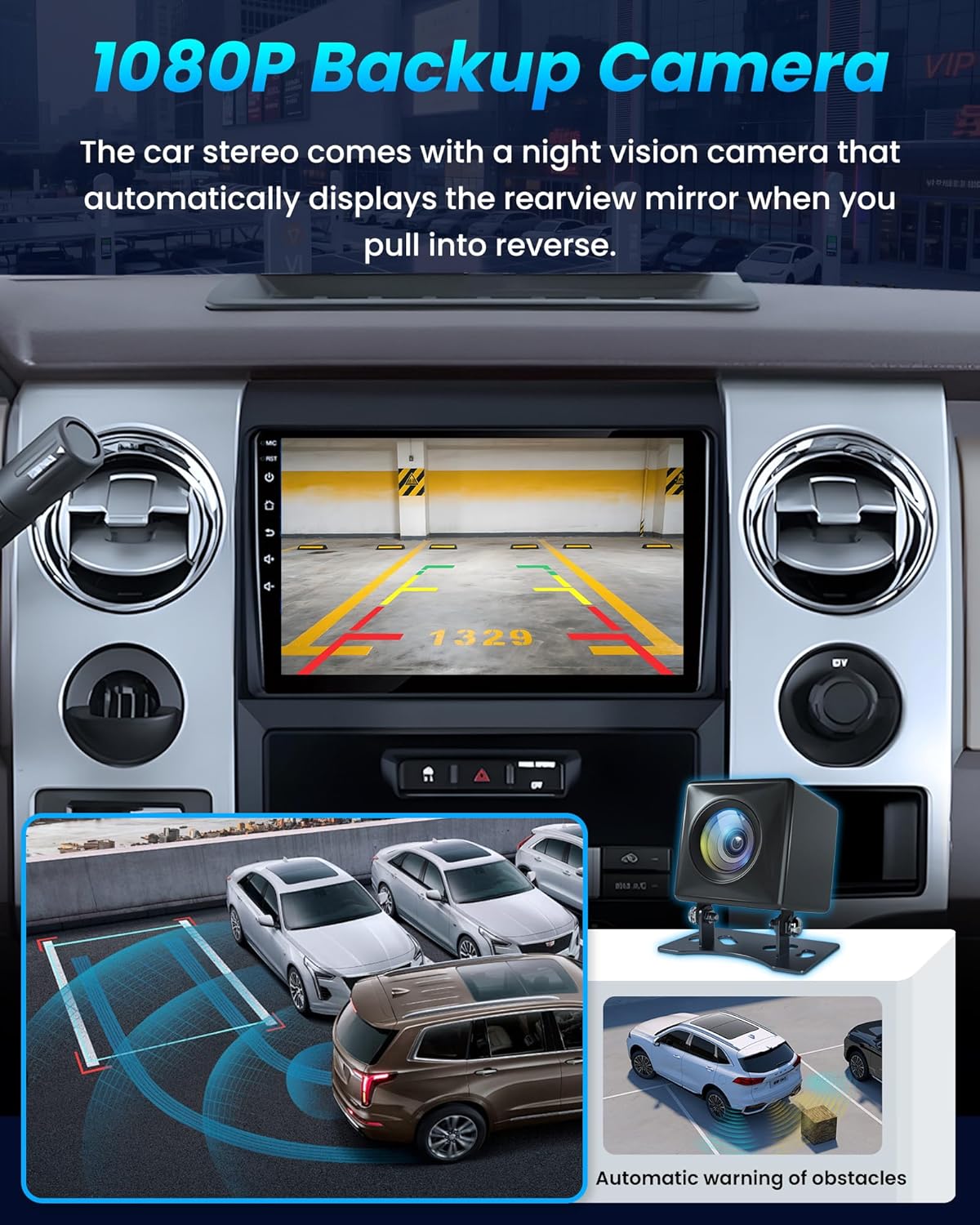 Car Radio for Ford F150 2009-2014: 4Core 64G ROM 9 inch 1280 * 800 Touch Screen Stereo Head Unit with Wireless Carplay Android Auto GPS Bluetooth WiFi SWC FM RDS Mirror Link Backup Camera