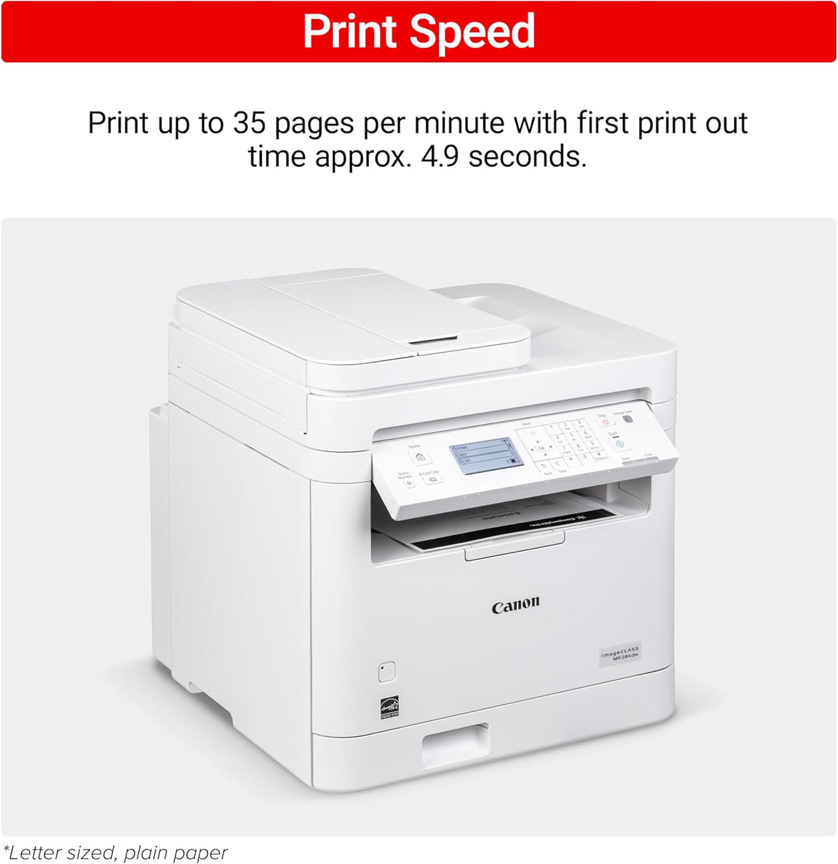 Canon imageCLASS MF284dw Wireless Black & White Laser Printer – All-in-One for Home Use, Print/Copy/Scan, 2-Sided Printing, 35 PPM, Auto Doc Feeder, Mobile Device Compatible, Starter Toner Included