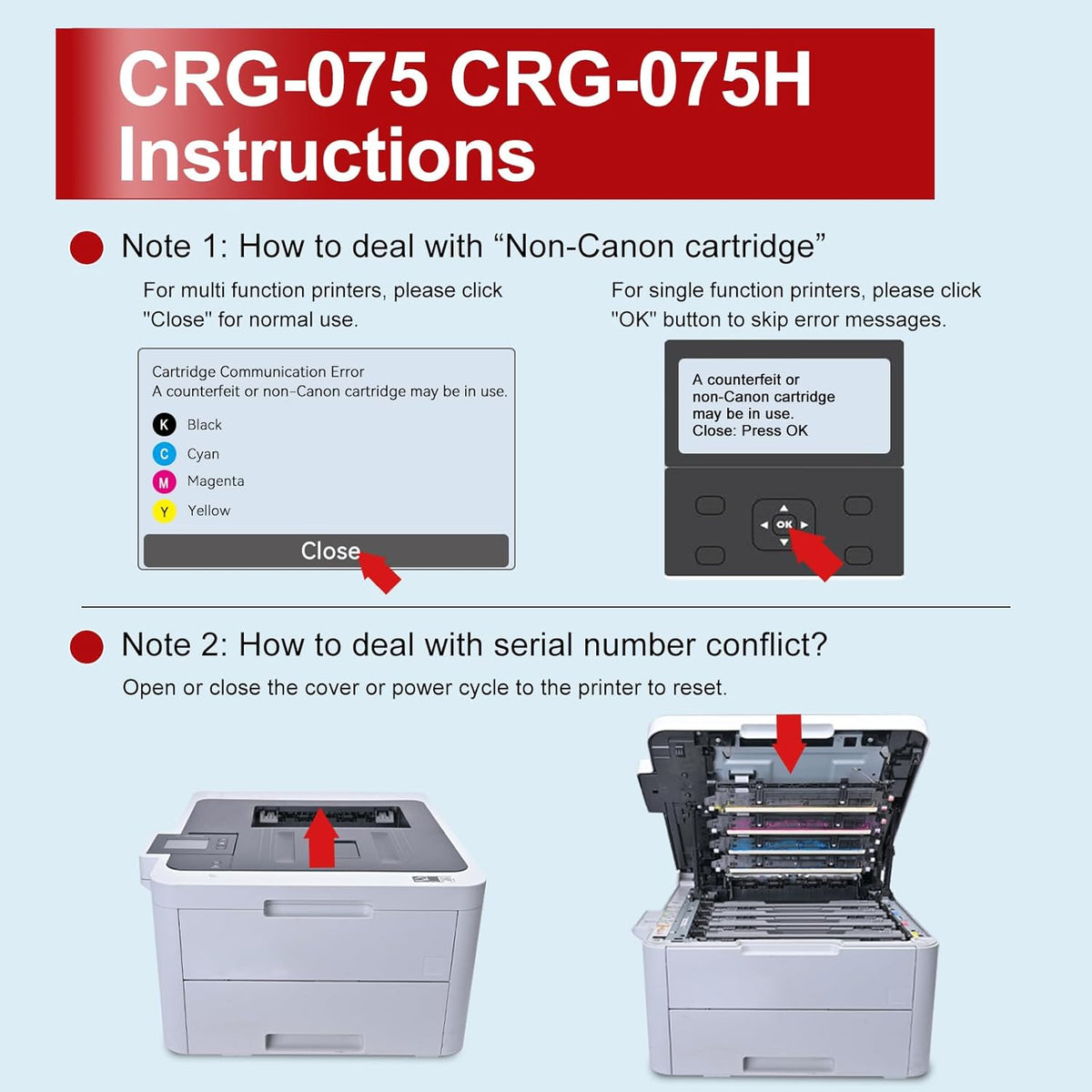 075H Toner Cartridge Compatible Replacement for Canon 075H 075 Toner Cartridge Set Works for Canon Color imageCLASS LBP646Cdw MF665Cdw MF663Cdw MF662Cdw LBP647Cdw LBP640c MF660c Printer Ink (4 Pack)