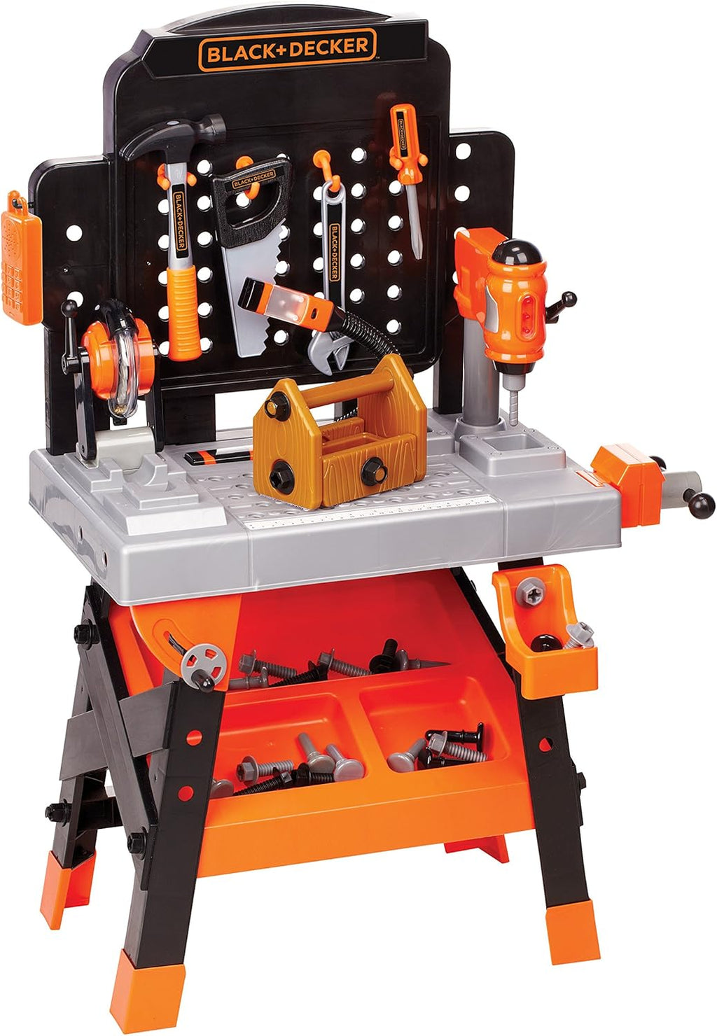 JAKKS Pacific Black+Decker Kids Workbench - Power Tools Workshop - Build Your Own Toy Tool Box – 75 Realistic Toy Tools and Accessories Amazon Exclusive
