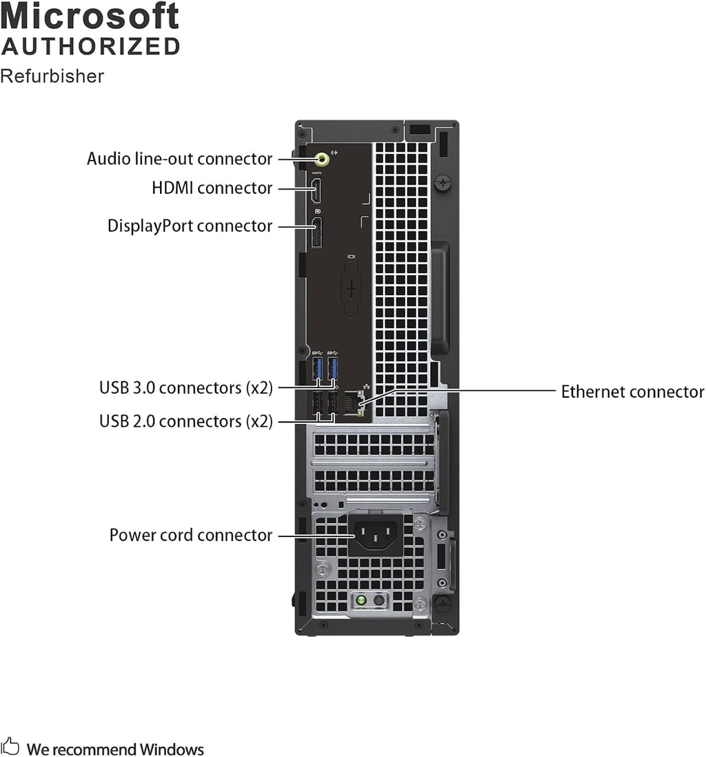 Dell Optiplex 3040 SFF Business Desktop PC, Core i3-6100 3.7GHz, 8GB RAM, 256GB Solid State Drive, HDMI, RJ45, Windows 11 Pro 64bit (Renewed)