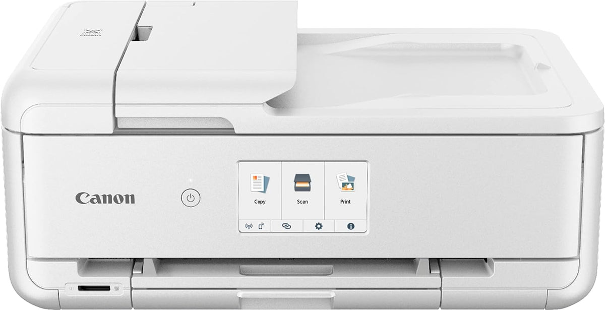 Canon PIXMA TS9521C All-in-One Wireless Crafting Photo Inkjet Printer, White - Print Scan Copy - 4.3" Touchscreen, 15 ipm, 4800 x 1200 dpi, Auto 2-Sided Printing, Bluetooth, SD Card Slot