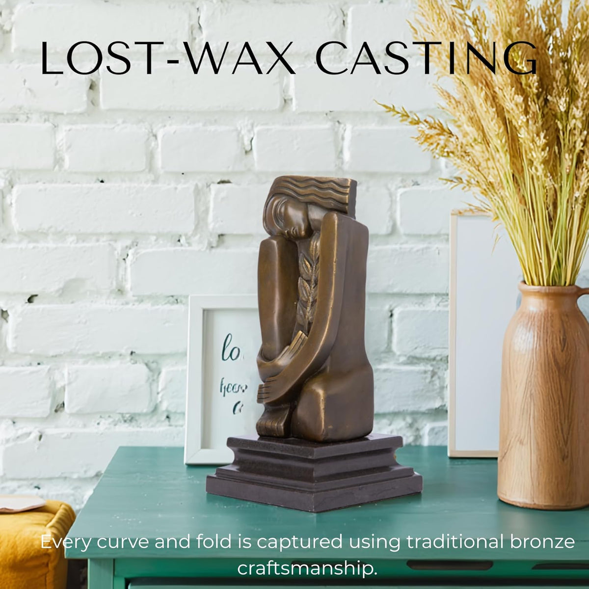 9.8'' Dalí Signed Bronze Sculpture – Surrealist Woman Figurine on Marble Base, Limited Edition Collectible Art for Gift, Home Office Decor, Museum & Gallery Display
