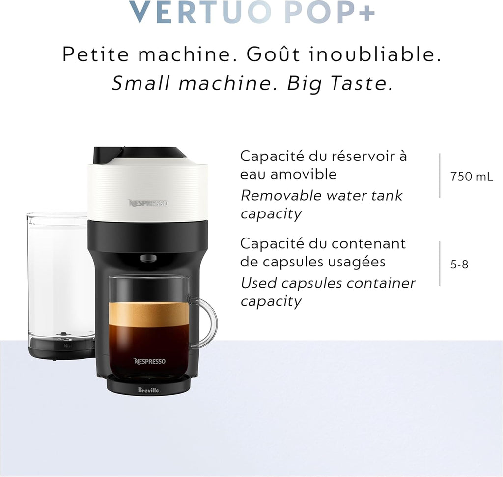 Nespresso Vertuo Pop+ Coffee and Espresso Maker by Breville, Coconut White