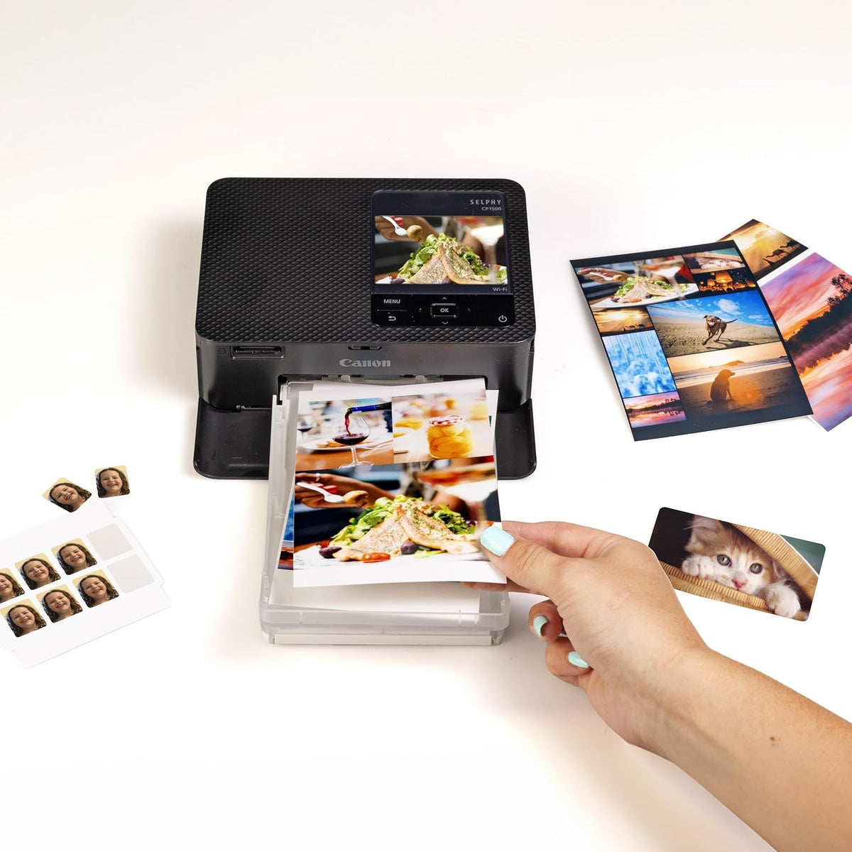 Canon Selphy CP1500 Wireless Compact Photo Printer (Black)