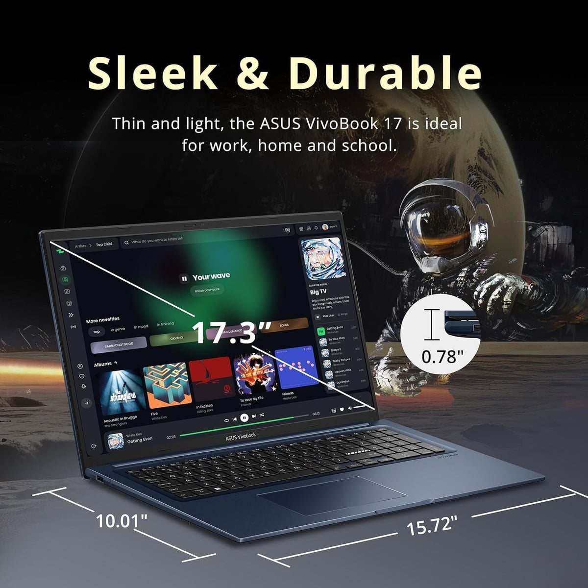 ASUS Vivobook 17.3 Chromebook Laptop For Student & Business, 8GB RAM, 128GB SSD, Intel 6-Core i3 Processor, FHD Anti-Glare IPS, Built for School and Work Game Apps Not Supported, WiFi-6, ChromeOS Flex