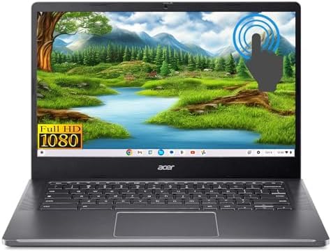 acer Touch Chromebook Plus 14 in Steel Grey with Google AI 8-Core Intel i3 8GB 512GB SSD 14in FHD Intel 4K Graphics Chrome OS (CB514 - Renewed)