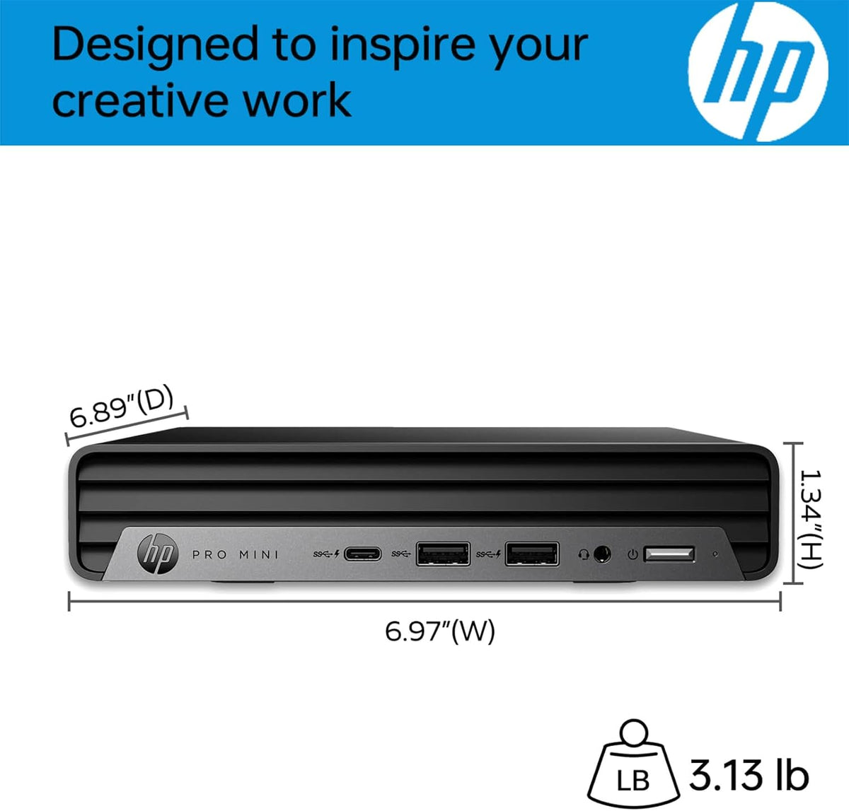 HP Pro Mini PC Desktop Computer for Business Daily Remote Work, Intel Core i7-12700T, Ultra Slim Design, 16GB DDR4 RAM, 256GB PCIe SSD, Keyboard & Mouse, DP 1.4, HDMI 2.1, Windows 11 Pro, Carbon Black