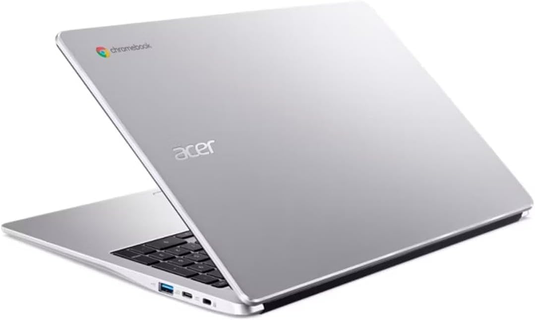 acer Chromebook 15.6" Full HD Laptop | Intel Celeron N4500 | Integrated UHD Graphics | Protective Sleeve| Silver | 4GB RAM | 64GB SSD | Chrome OS | Bundle with Wireless Mouse