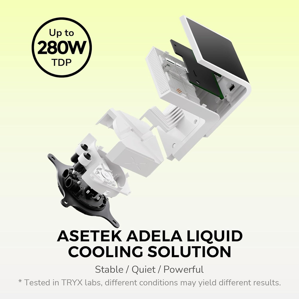 TRYX PANORAMA SE 360 ARGB White 360mm AIO Rotatable 6.67'' AMOLED Curved Screen 3D Anamorphic Effect Customizable AIO Cooler 360mm White Asetek Adela 280w TDP Intel LGA 1851/1700/1200/115X AMD AM5/AM4