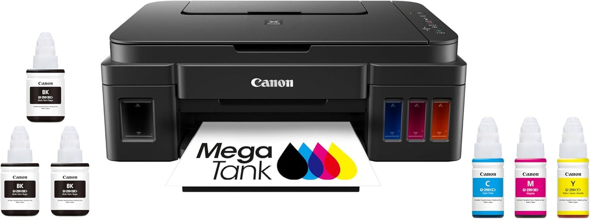Canon G3200 All-In-One Wireless Supertank (MegaTank) Printer| Copier| Scanner| and Mobile Printing, Black, 6.5" x 17.6" x 13" (0630C002)