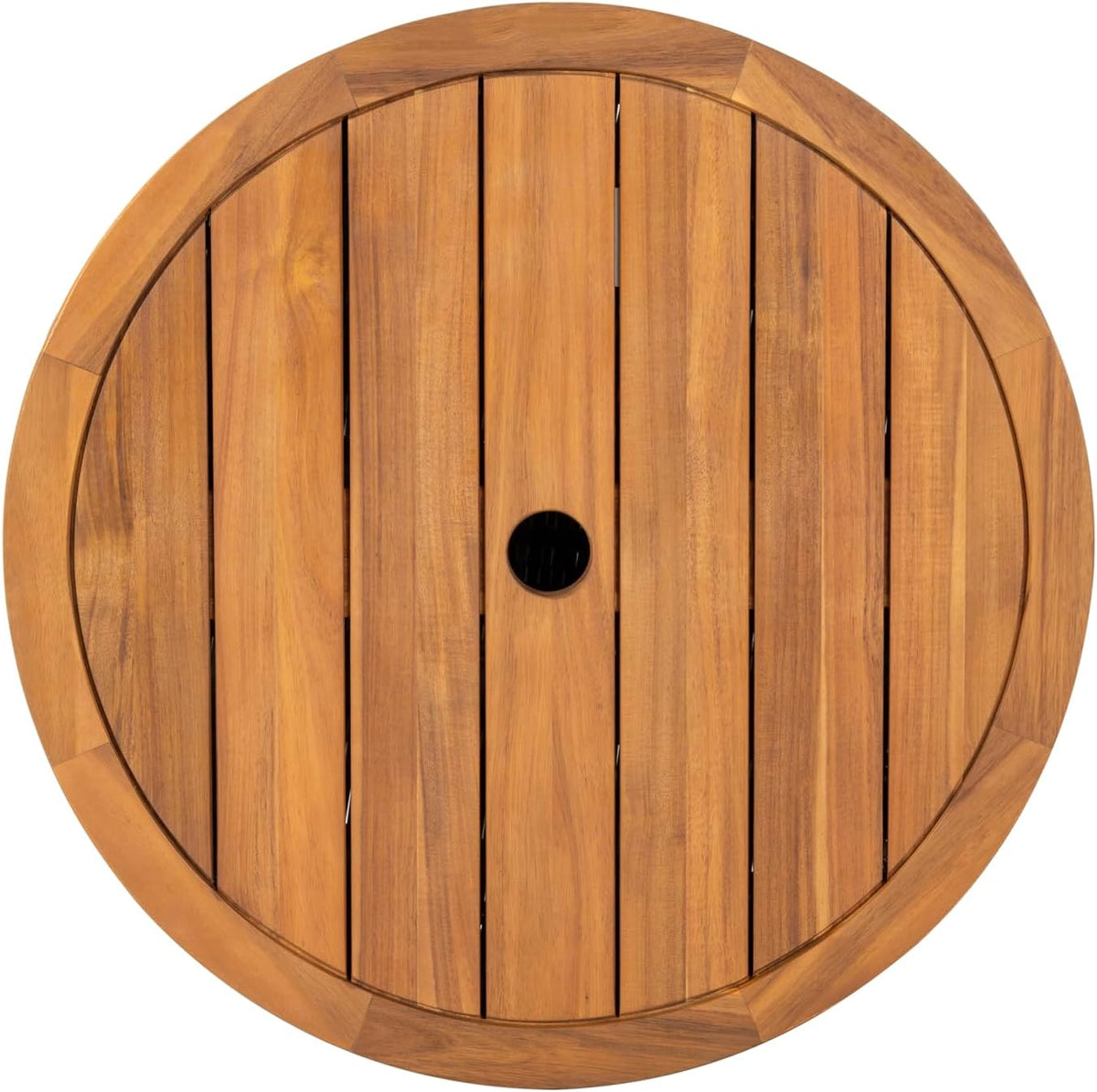 SAFAVIEH Couture Outdoor - Anguilla Round Wicker Coffee Table - Solid Wood and Aluminum - Coastal Woven Design - Ideal for Patio, Deck, Porch, Backyard, 25.6"W x 25.6"D x 13.8"H (CPT2103A)