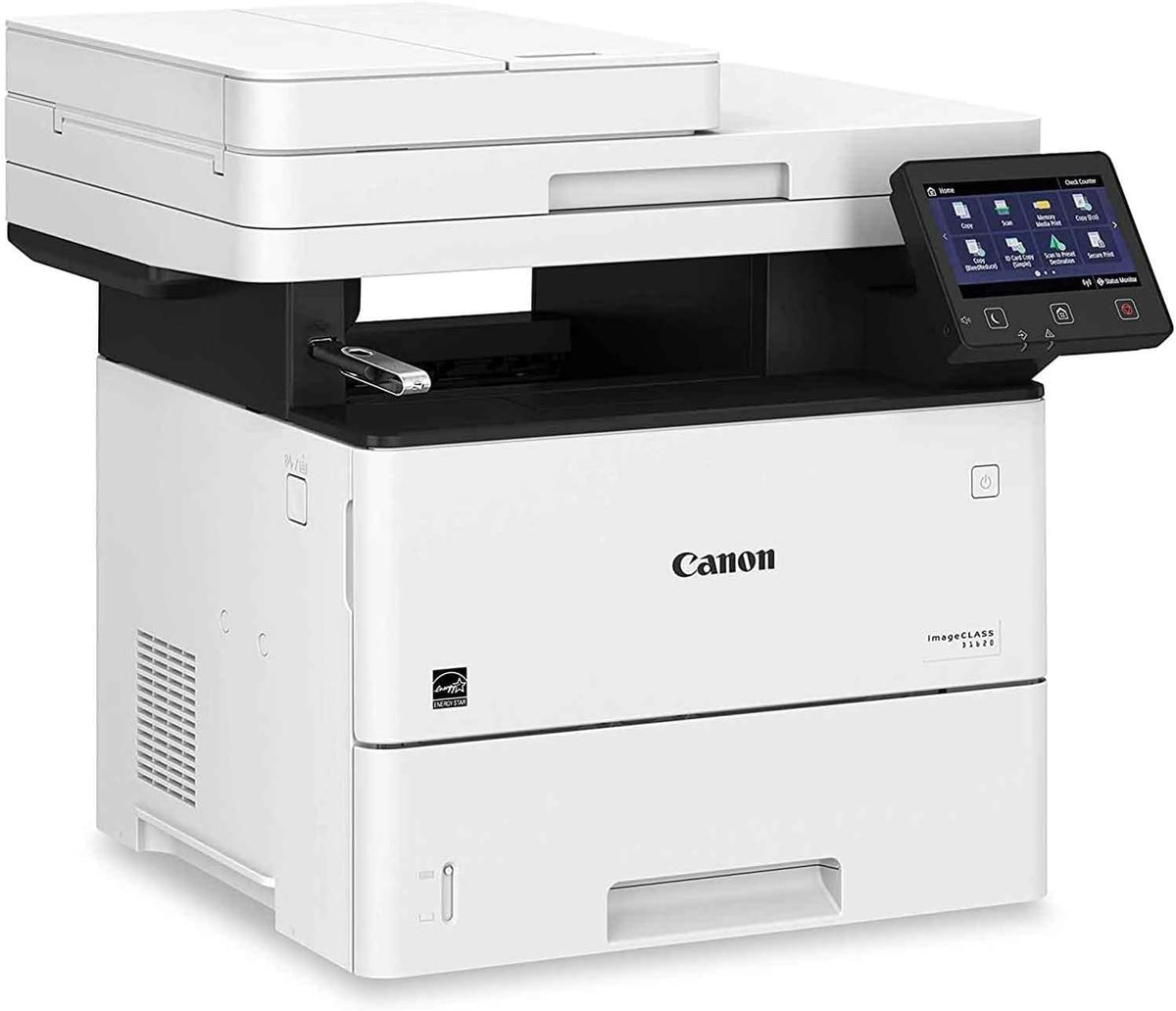 Canon imageCLASS D1620 - Monochrome Duplex Wireless Laser Printer, Multifunction With Scanner, Copier, Automatic Document Feeder, 3 Year Limited Warranty, 45 PPM, White