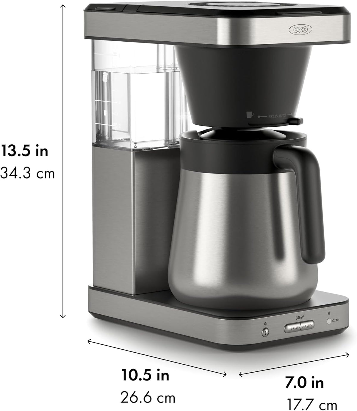 OXO Brew 8-Cup Coffee Maker - Single-Serve & Carafe, Thermal Stainless Steel, SCA Certified