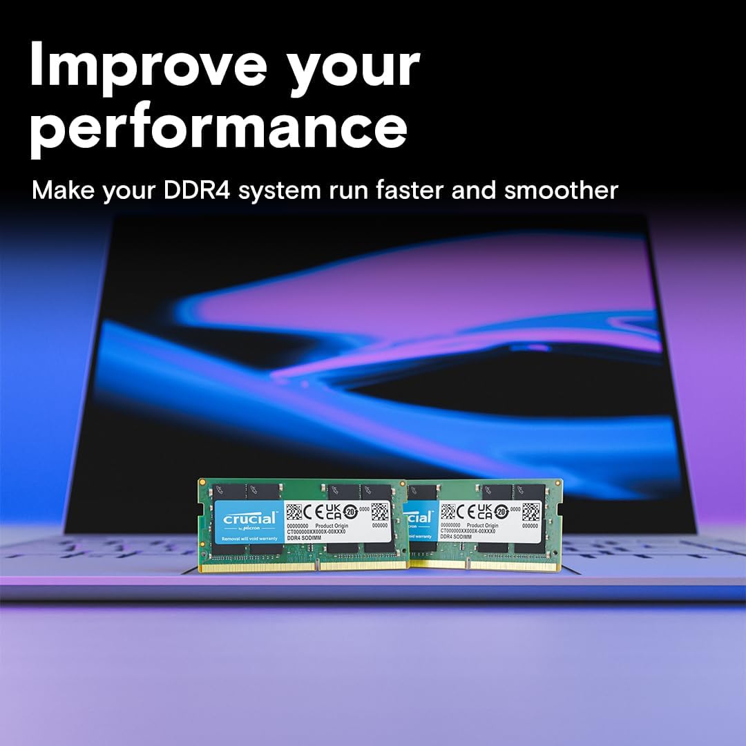 Crucial 8GB DDR4 RAM 3200MHz (PC4-25600), Downclockable to 2933/2666MHz Laptop Memory, SODIMM 260-Pin CL22, Compatible with 13th Gen Intel Core and AMD Ryzen 7000 - CT8G4SFRA32A