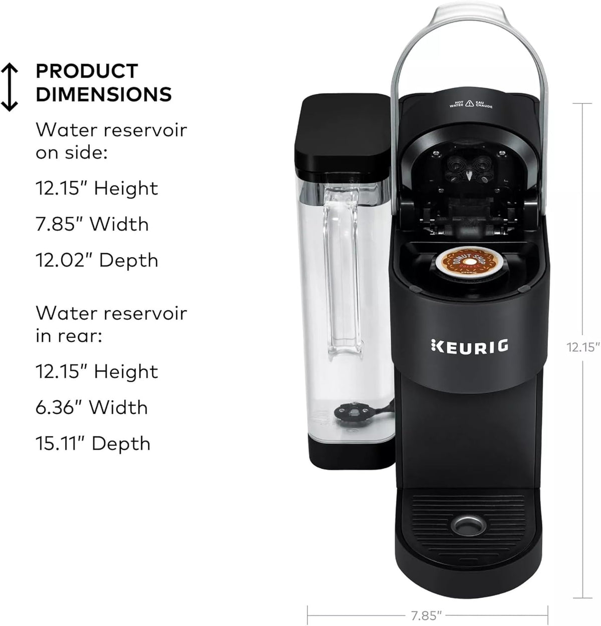 Keurig K-Supreme Single Serve K-Cup Pod Coffee Maker, MultiStream Technology, 4 Brew Sizes, 66oz Dual-Position Removable Reservoir, Black (Renewed)