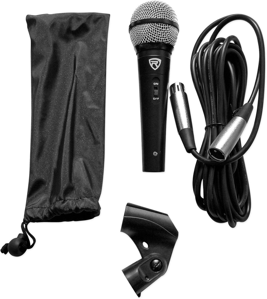 Rockville Power Gig RPG-122K All-in-One DJ/PA Package: (2) 12" DJ/PA Speakers 1000W Peak / 250W RMS with Built-in Bluetooth, USB/SD Player, FM Tuner, Speaker Stands, and Wired Microphone