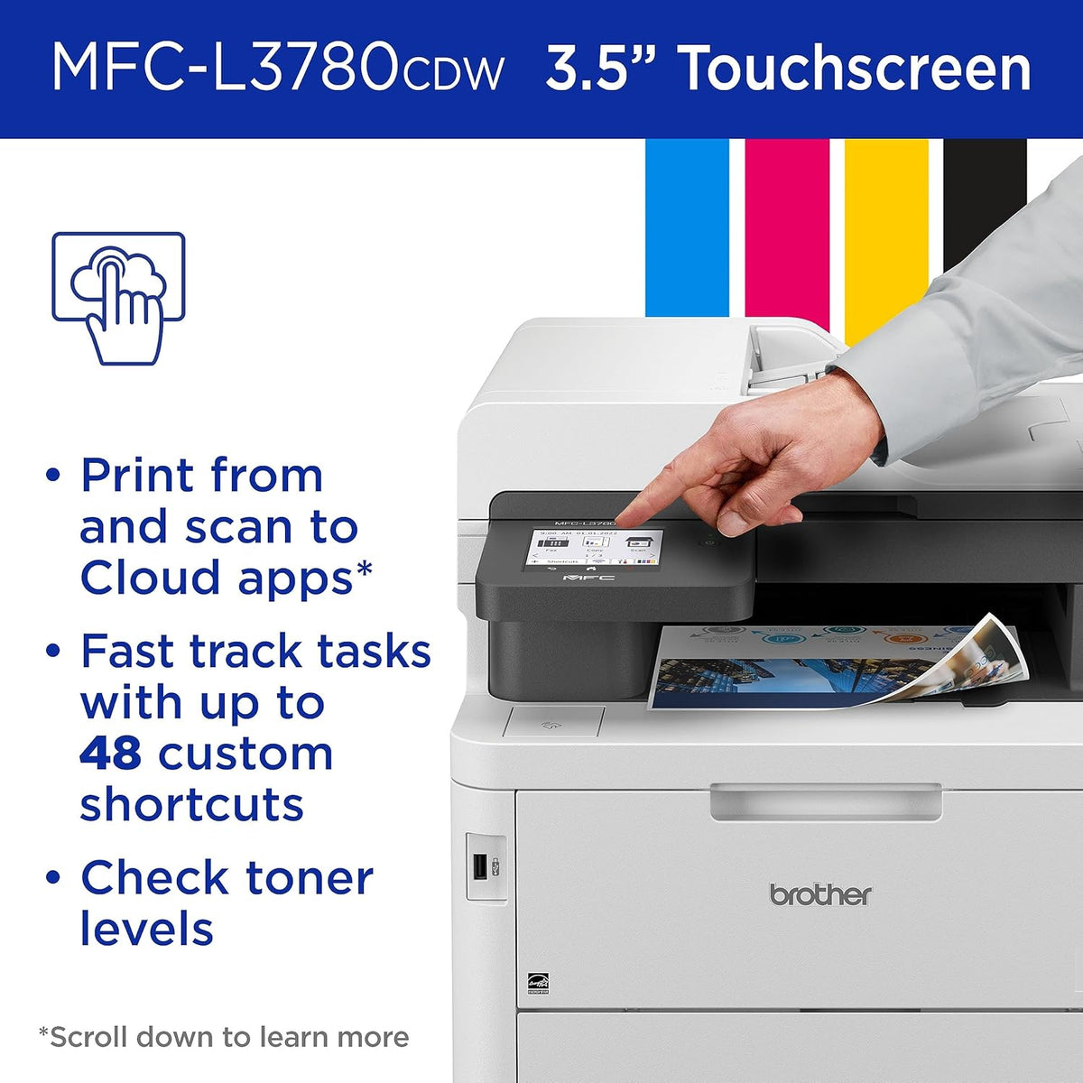 Brother HL-L3300CDW Wireless Digital Color Multi-Function Printer with Laser Quality Output, Copy & Scan, Duplex, Mobile | Includes 2 Month Refresh Subscription Trial ¹, Works with Alexa