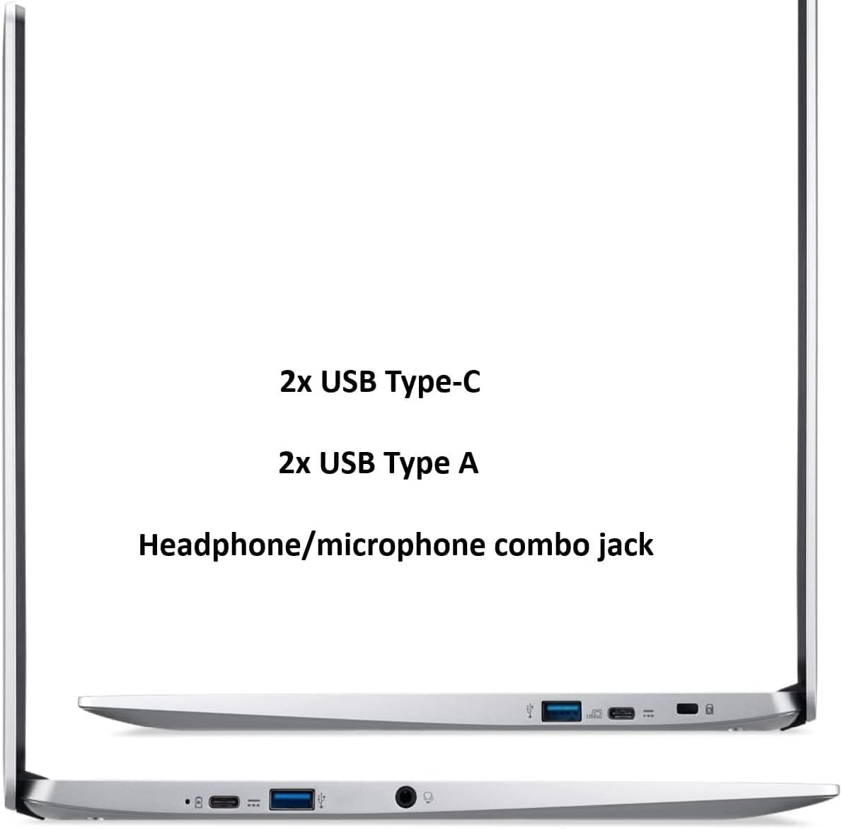 Acer Chromebook 315 Laptop (15.6" FHD, Intel Celeron N4500, 4GB RAM, 128GB Storage (64GB eMMC + 64GB SD Card) Home & Student, Long Battery Life, Numeric KB, Wi-Fi, Webcam, IST Hub, Chrome OS, Silver